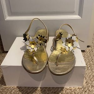 J. Crew Collection Gold Floral Sandal, 11